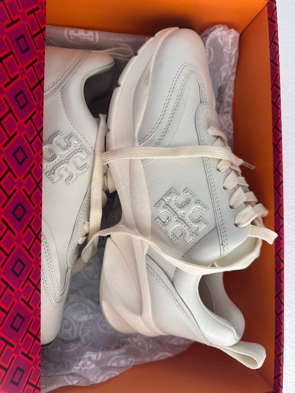 Tory Burch Good Luck Leather Sneakers Size 8.5